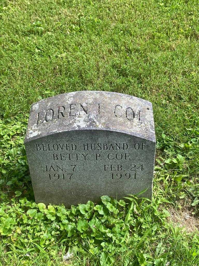 Loren F. Coe's grave. Photo 3
