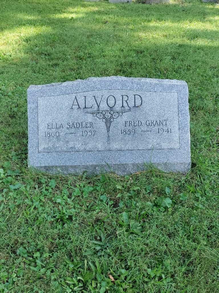 Ella E Sadler Alvord's grave. Photo 2