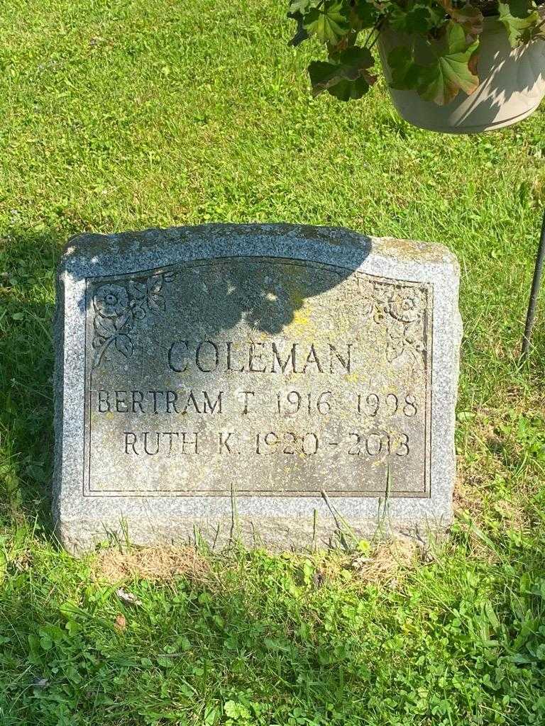 Bertram T. Coleman's grave. Photo 3
