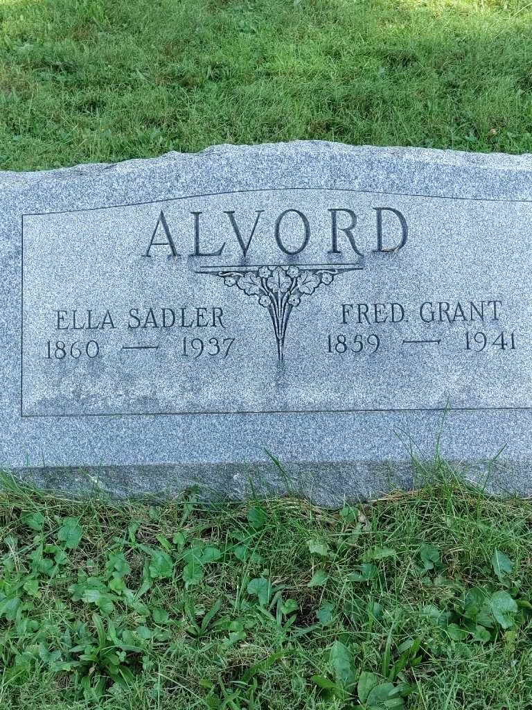 Ella E Sadler Alvord's grave. Photo 3