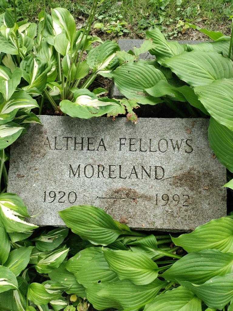 Althea Fellows Moreland's grave. Photo 2