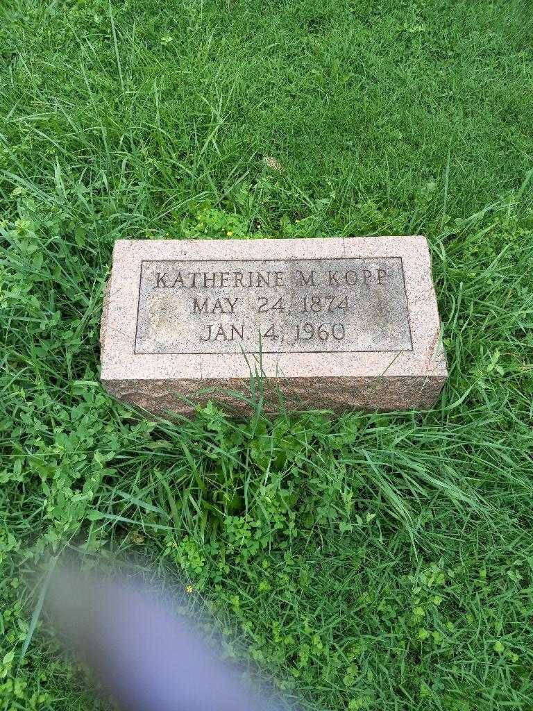 Katherine M. Kopp's grave. Photo 1