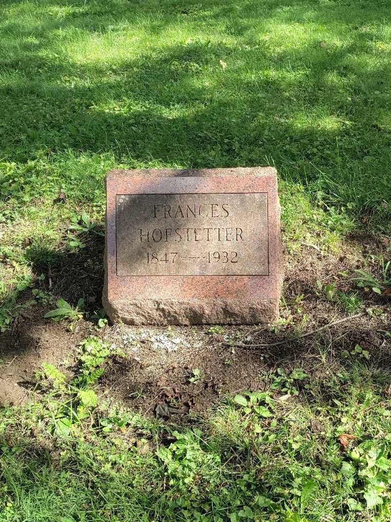 Frances Hofstetter's grave. Photo 2