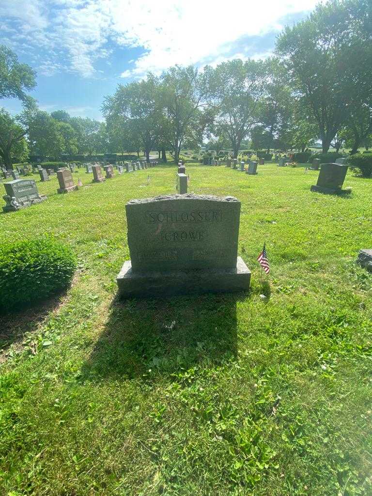Elizabeth B. Schlosser Crowe's grave. Photo 1