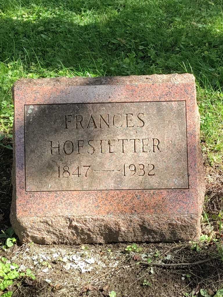 Frances Hofstetter's grave. Photo 3