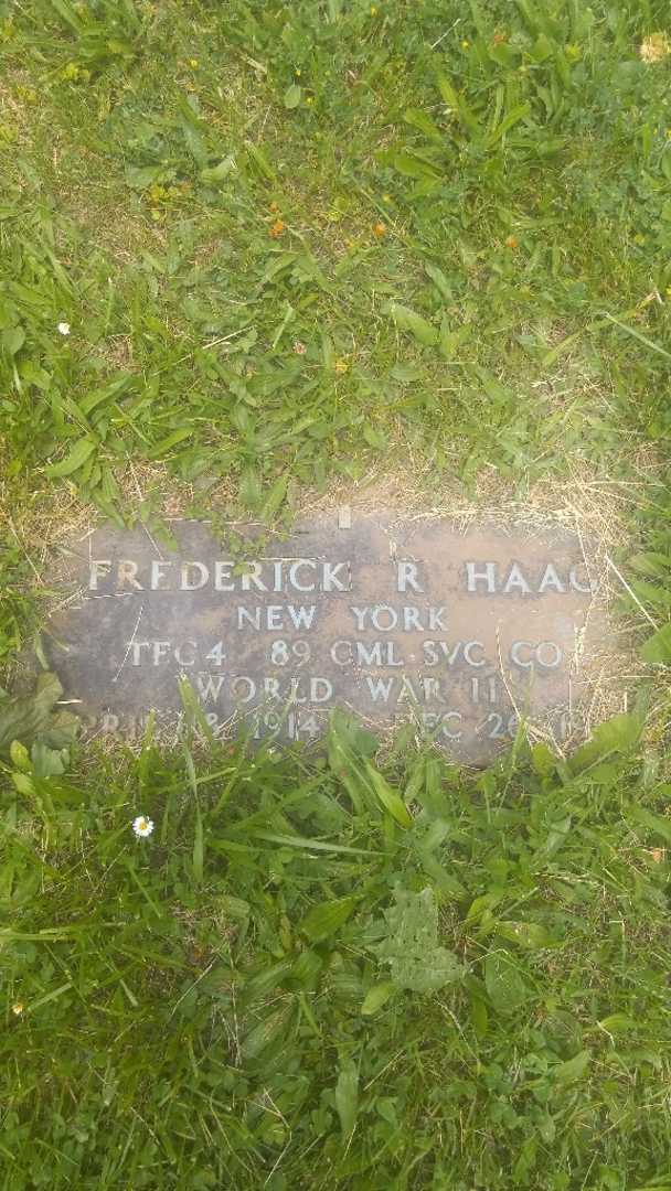 Frederick R. Haag's grave. Photo 4
