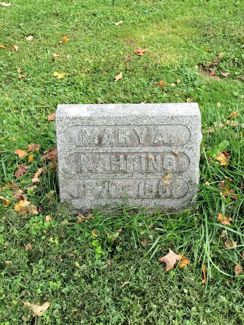 Mary A. Maher Nahring's grave. Photo 2