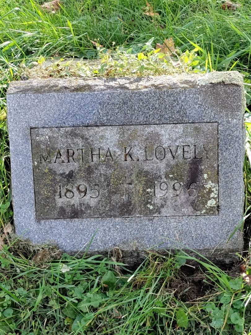 Martha K. Lovely's grave. Photo 3