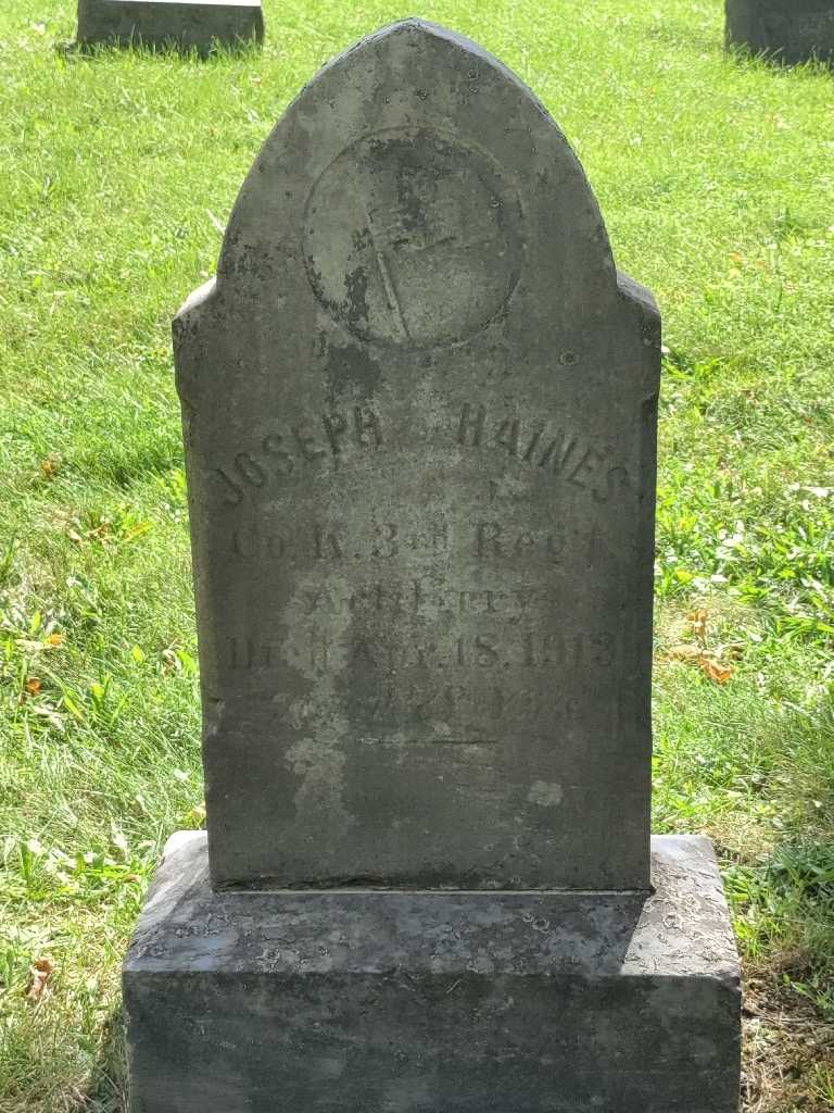 Joseph Haines's grave. Photo 4