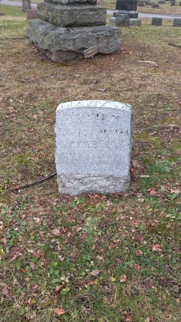 Mary M. Kimberly's grave. Photo 3