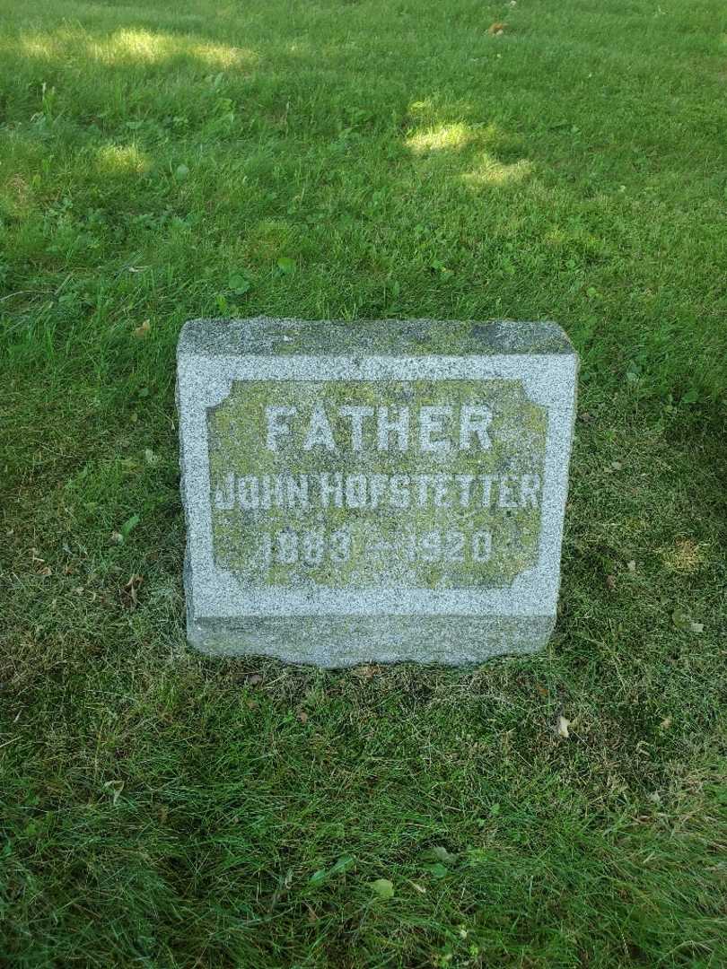 John F. Hofstetter's grave. Photo 2