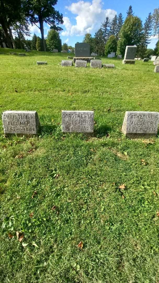 Dorothea M. Allgaier's grave. Photo 1