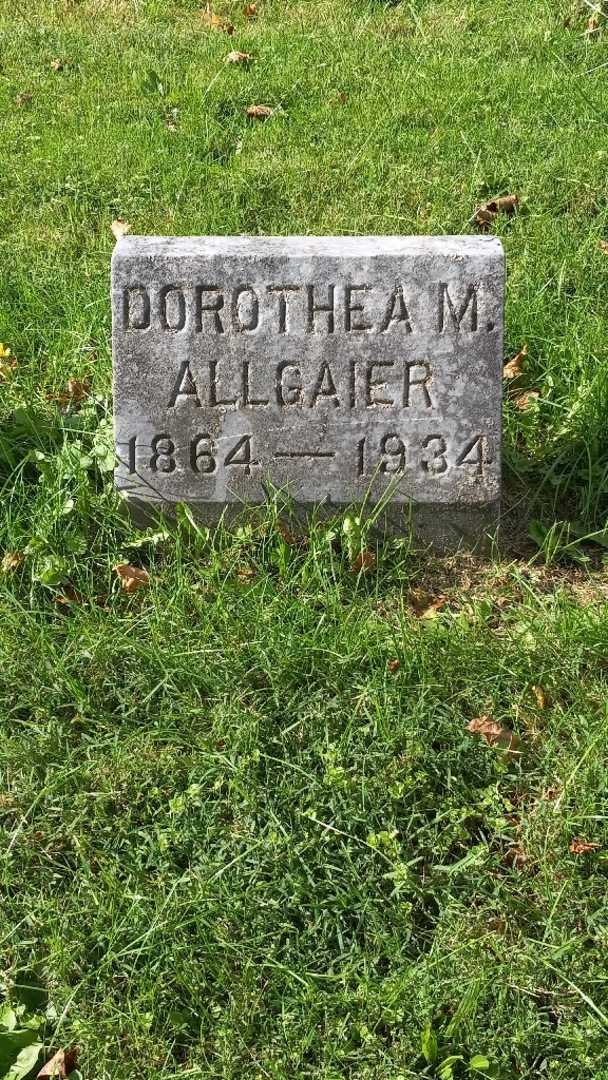 Dorothea M. Allgaier's grave. Photo 2