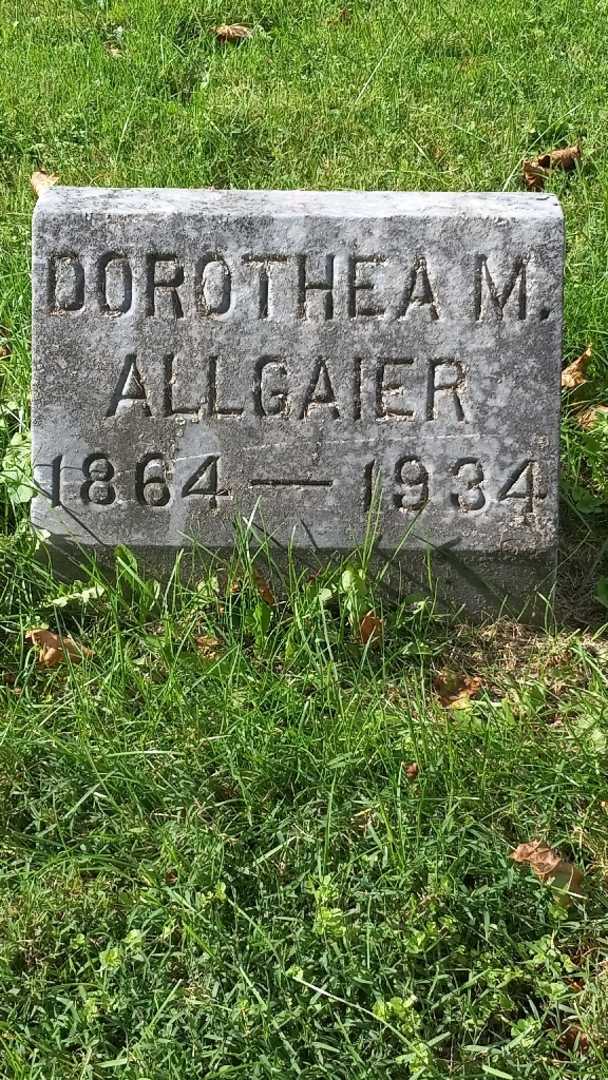 Dorothea M. Allgaier's grave. Photo 3