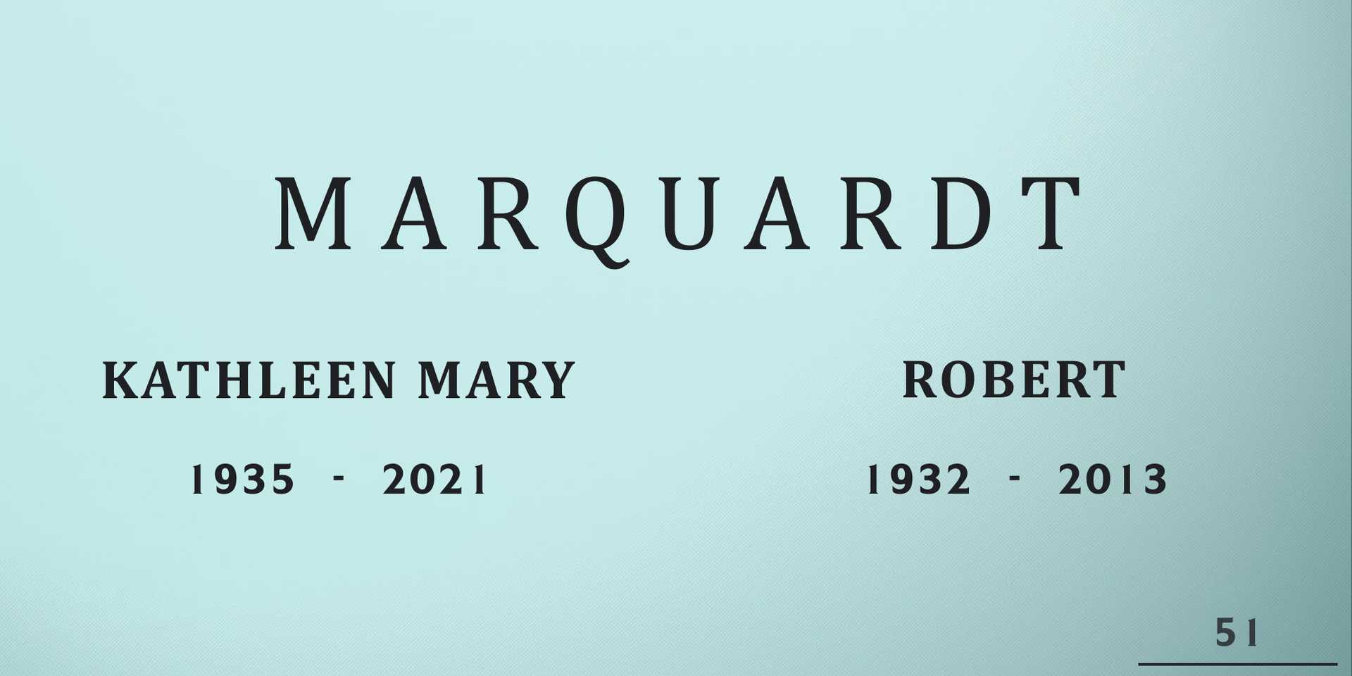 Kathleen Mary Marquardt's grave
