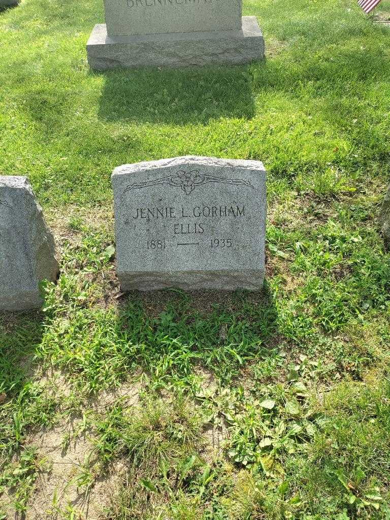 Jennie L. Gorham Ellis's grave. Photo 2