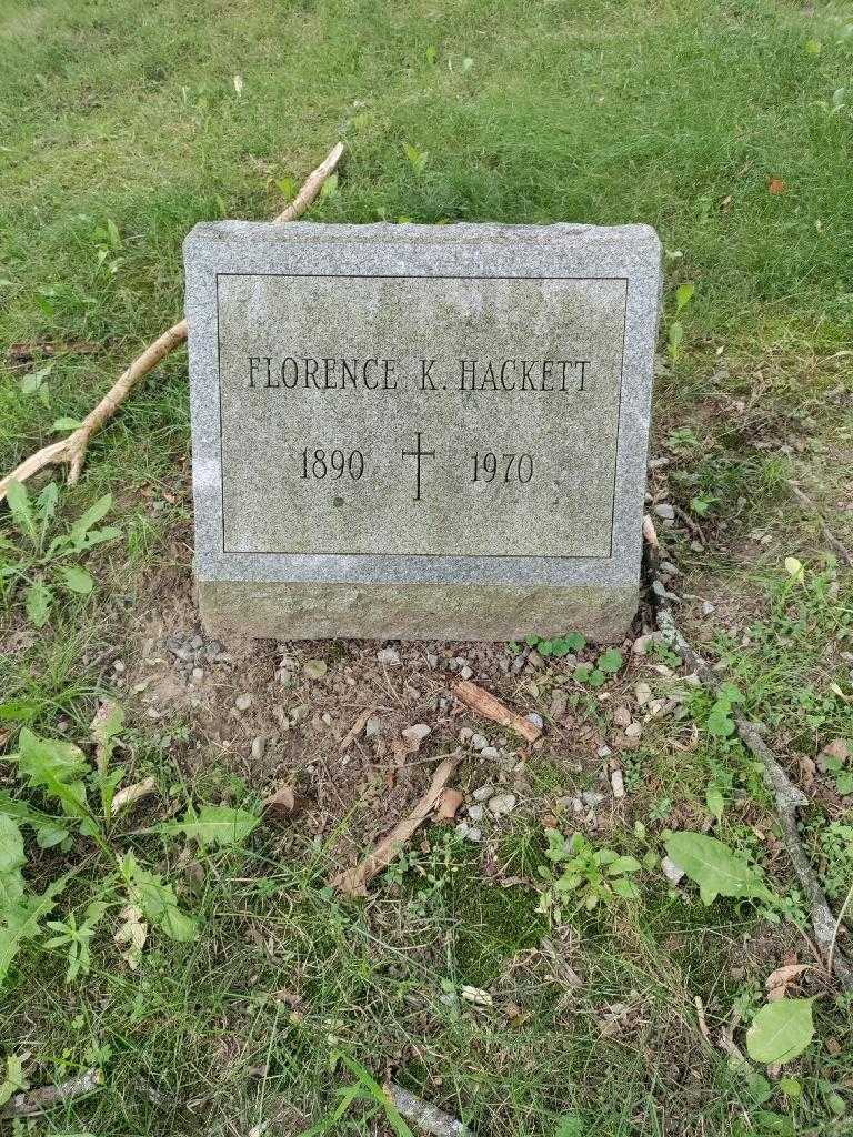 Florence K. Hackett's grave. Photo 1