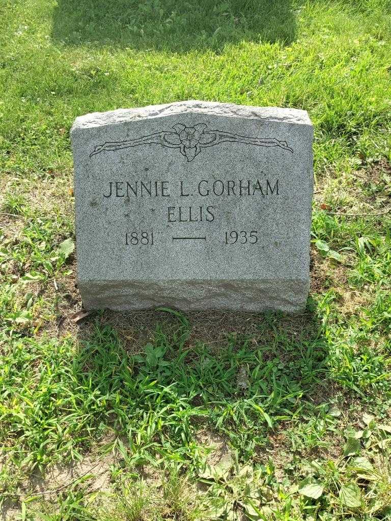 Jennie L. Gorham Ellis's grave. Photo 3