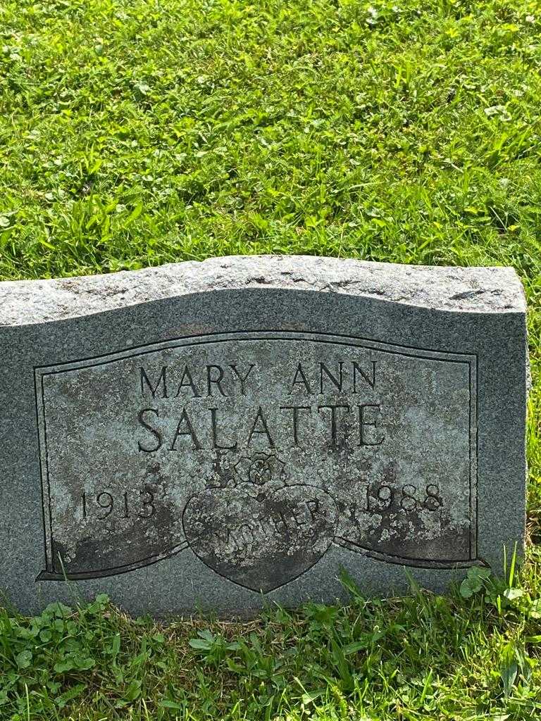 Mary Ann Salatte's grave. Photo 3