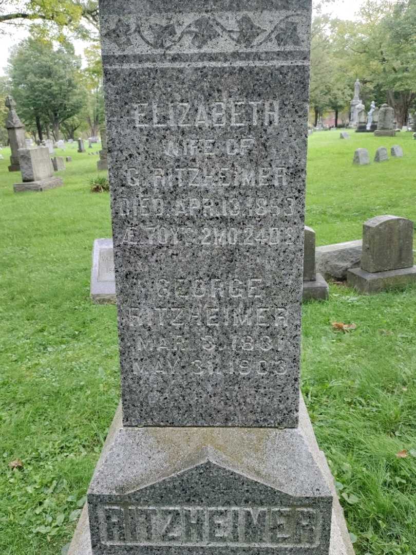 Elizabeth Ritzheimer's grave. Photo 3