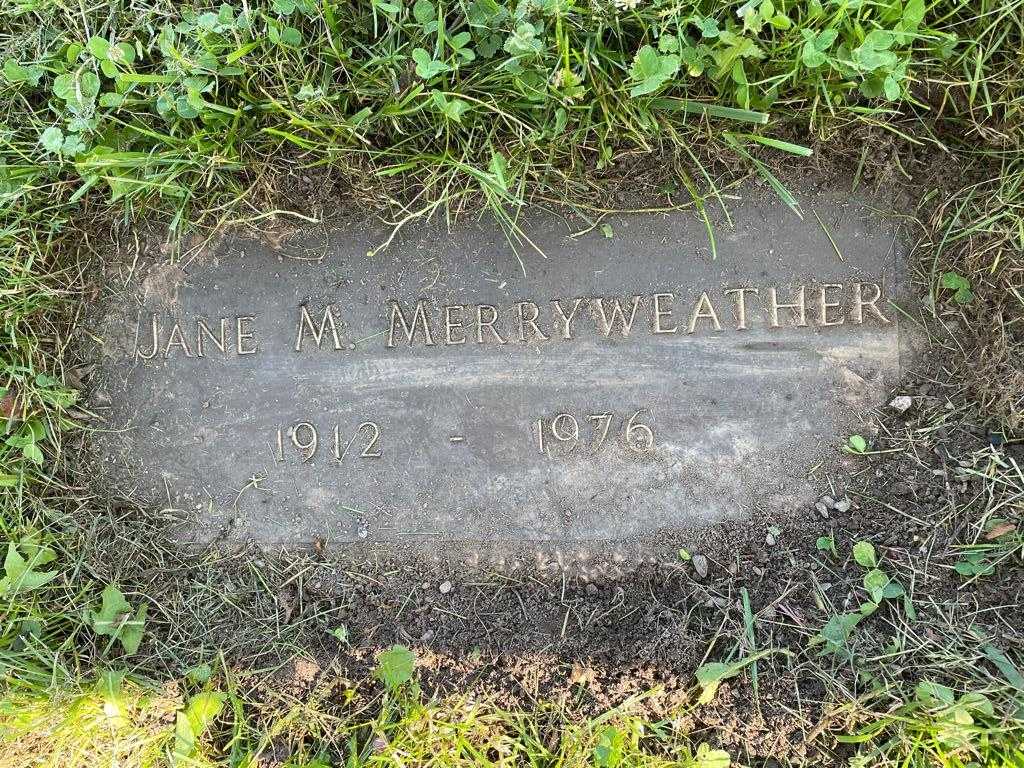 Jane M. Merryweather's grave. Photo 1