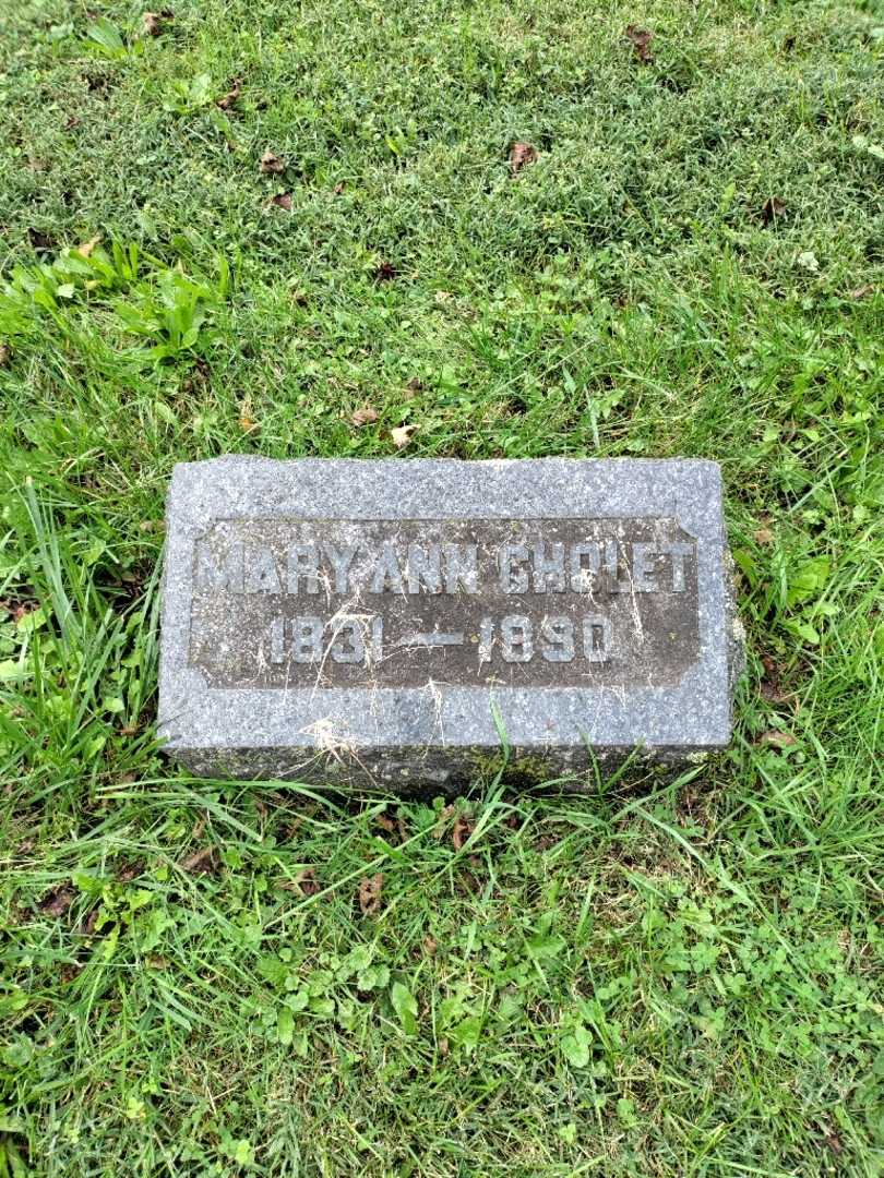 Mary Ann Cholet's grave. Photo 2