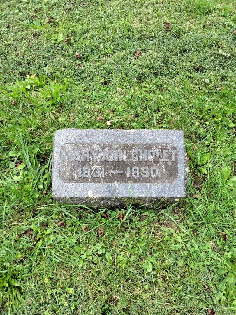 Mary Ann Cholet's grave. Photo 3