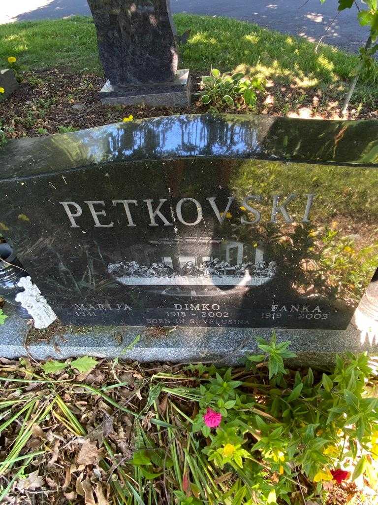 Marija (Petkovska) Stankovska's grave. Photo 1