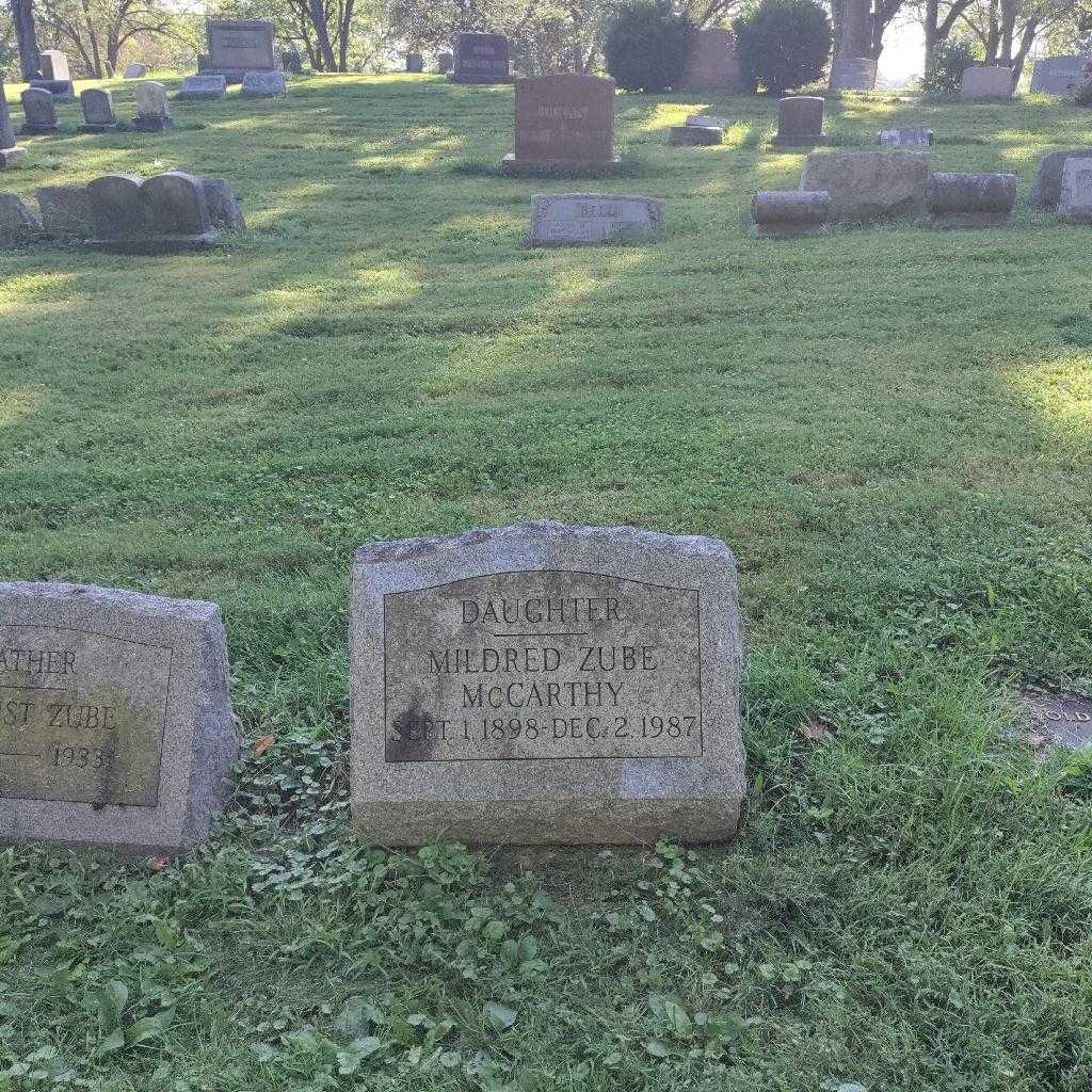 Mildred E. Zube McCarthy's grave. Photo 1