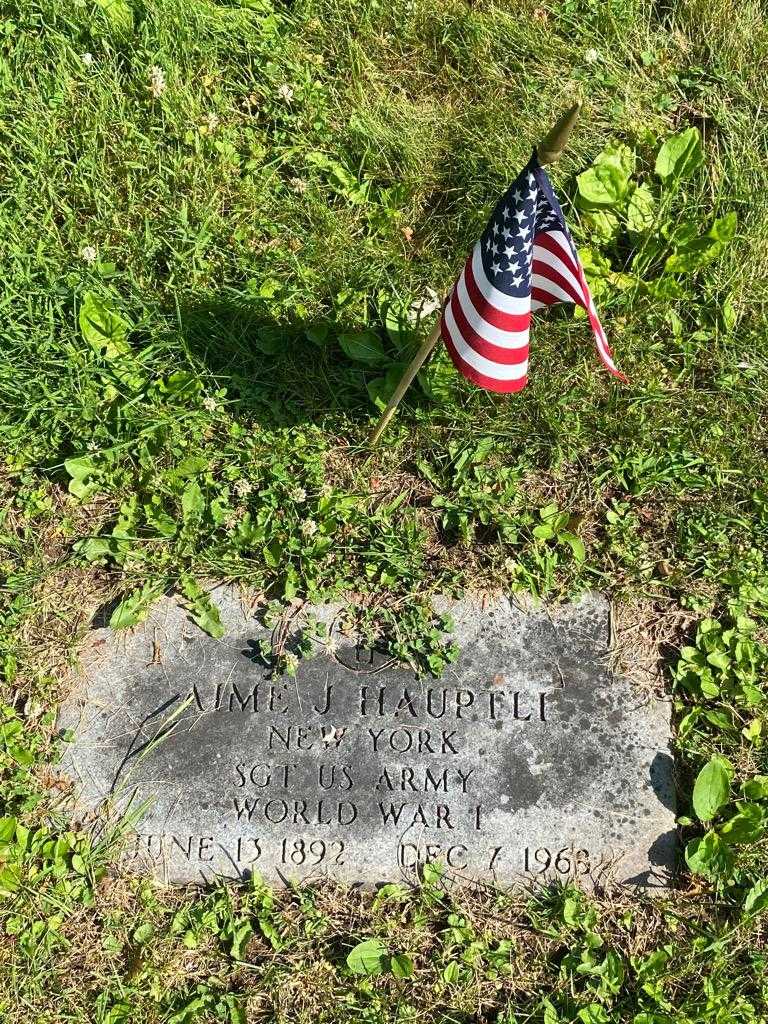 Aime J. Hauptli's grave. Photo 3