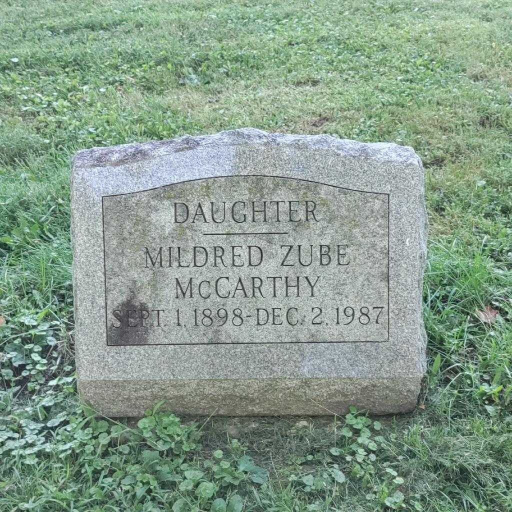 Mildred E. Zube McCarthy's grave. Photo 3