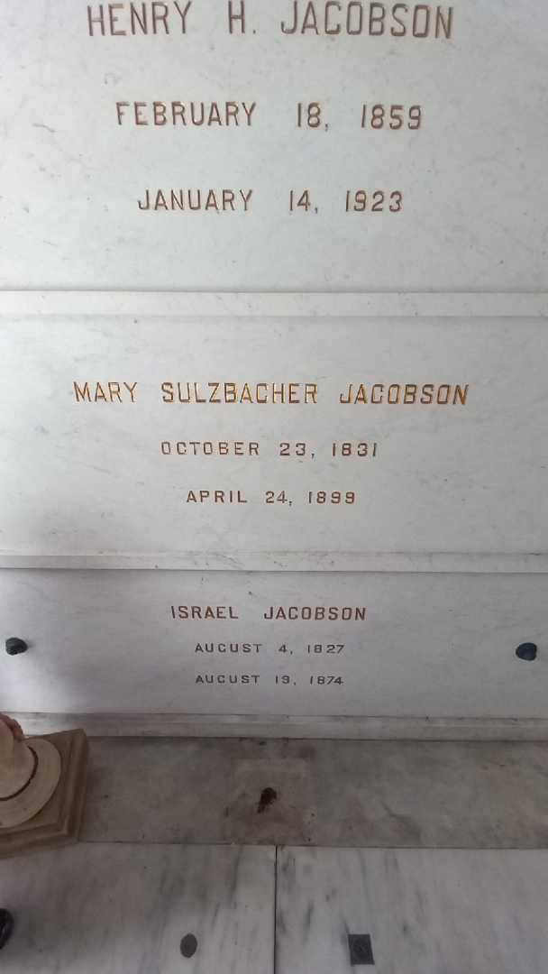 Mary Sulzbacher Jacobson's grave. Photo 3
