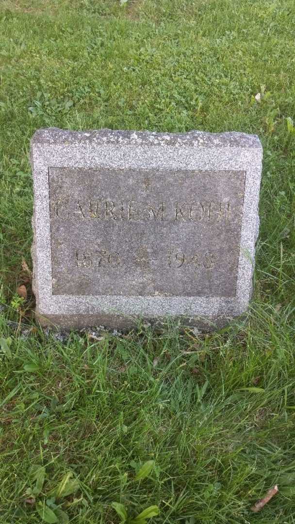 Carrie M. Kohl's grave. Photo 4
