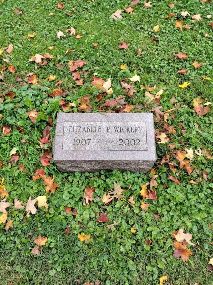 Elizabeth P. Wickert's grave. Photo 2