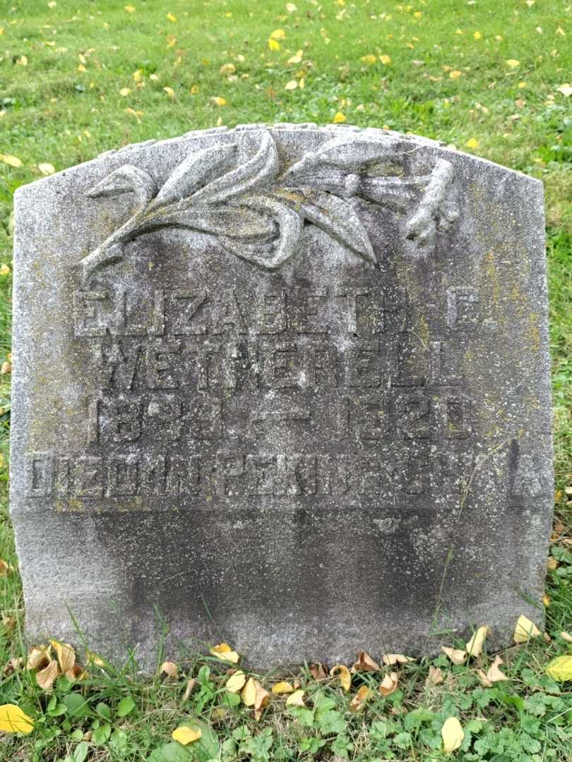 Elizabeth C. Wetherell's grave. Photo 3
