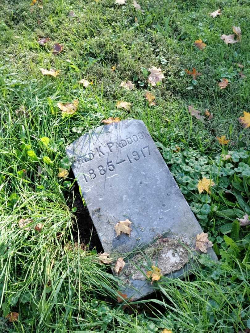 Fred K. Paddock's grave. Photo 2