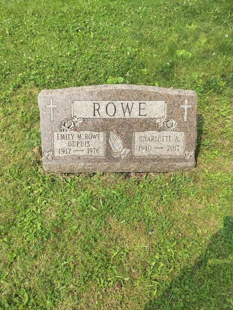 Charlotte A. Rowe's grave. Photo 1