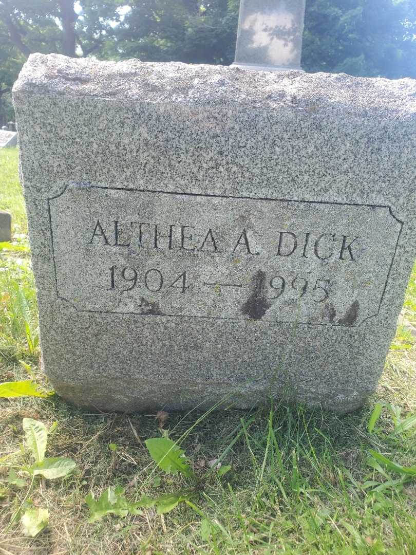 Althea A. Dick's grave. Photo 4