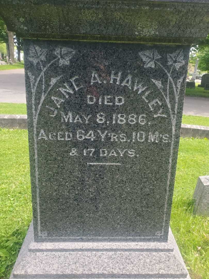 Jane A. Hawley's grave. Photo 4