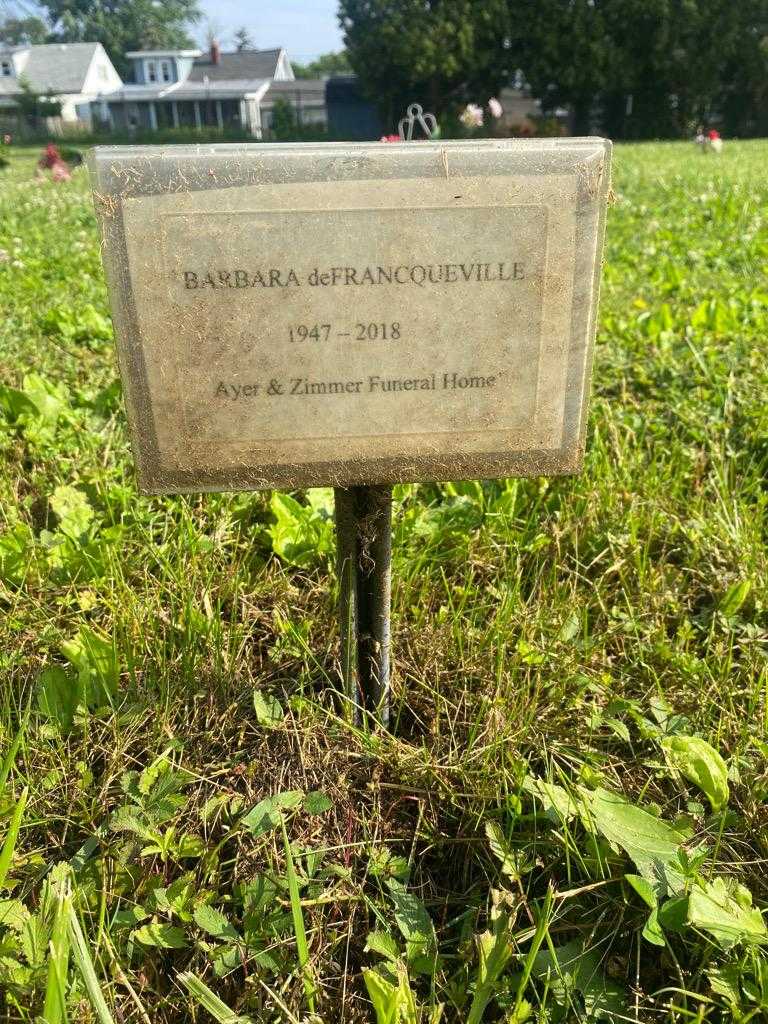 Barbara DeFrancqueville's grave. Photo 3