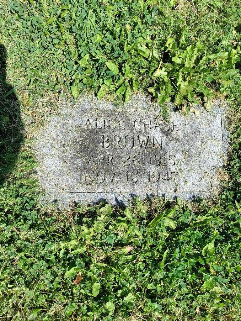 Alice Chase Brown's grave. Photo 2