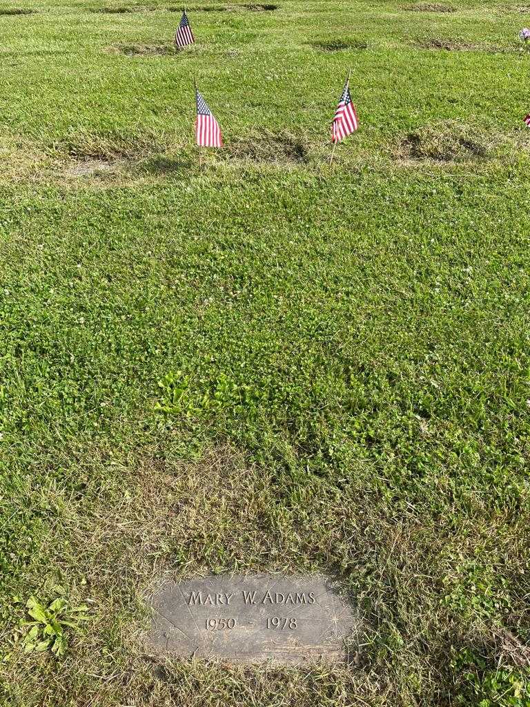 Mary W. Adams's grave. Photo 2