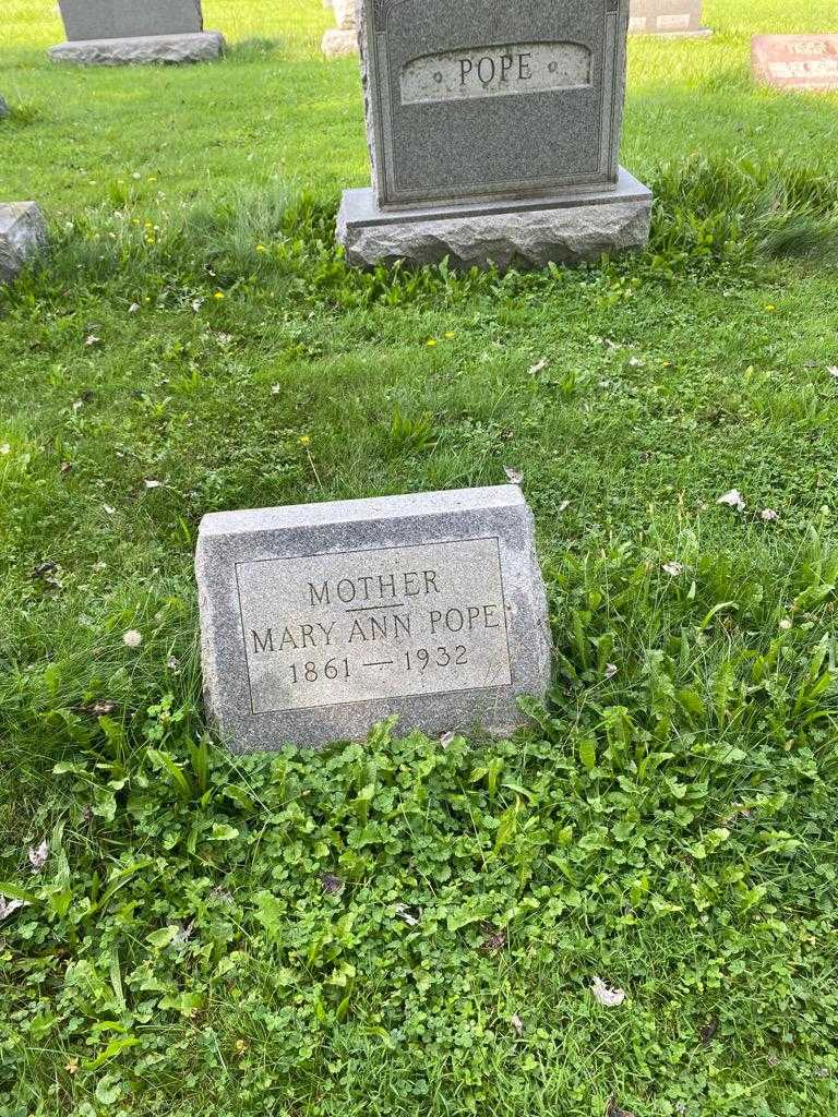 Mary Ann Pope's grave. Photo 2