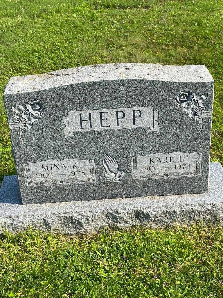 Mina K. Hepp's grave. Photo 3