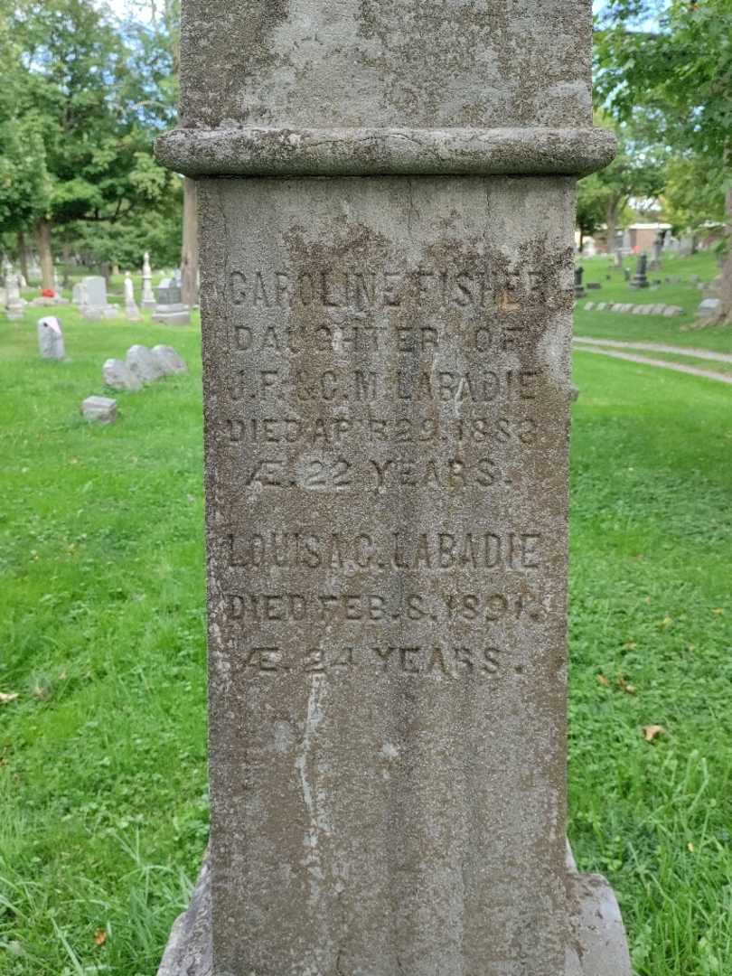 Caroline M. Fisher Labadie's grave. Photo 3