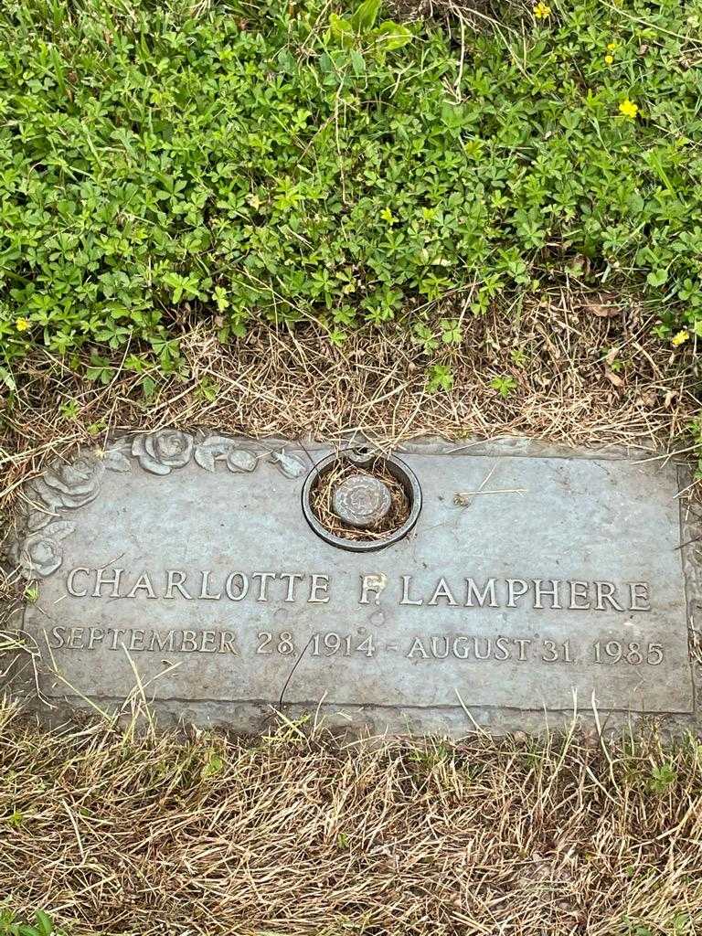 Charlotte F. Lamphere's grave. Photo 1