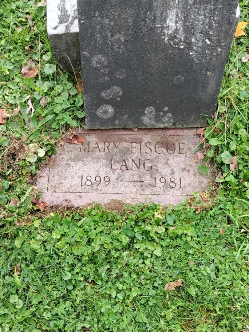 Mary V. Fiscoe Lang's grave. Photo 2