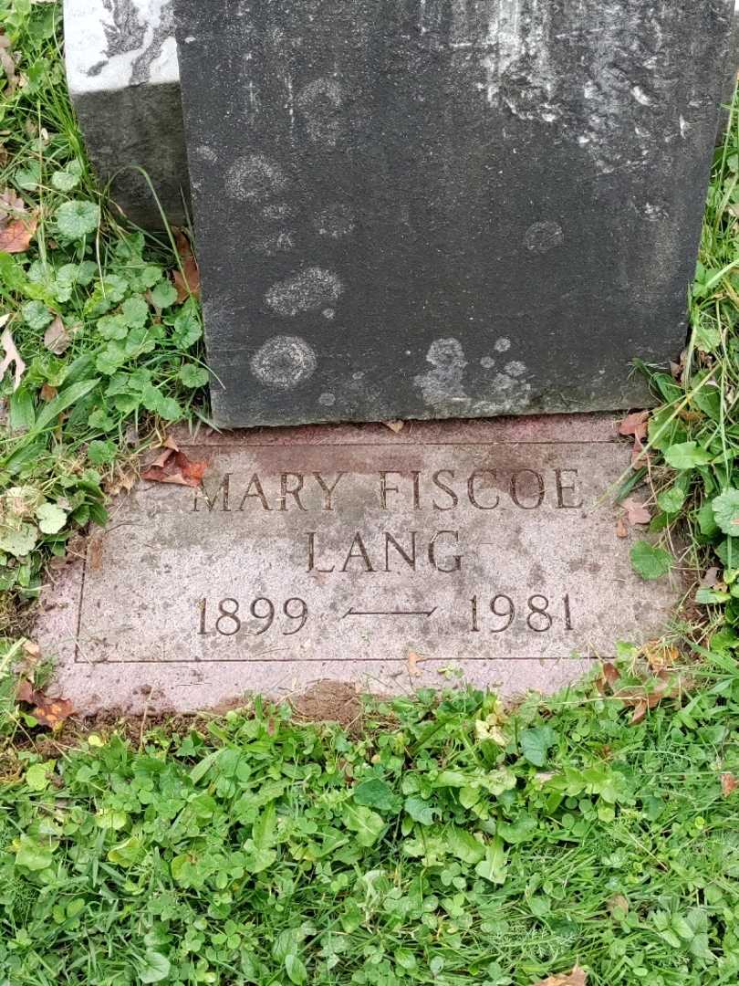 Mary V. Fiscoe Lang's grave. Photo 3