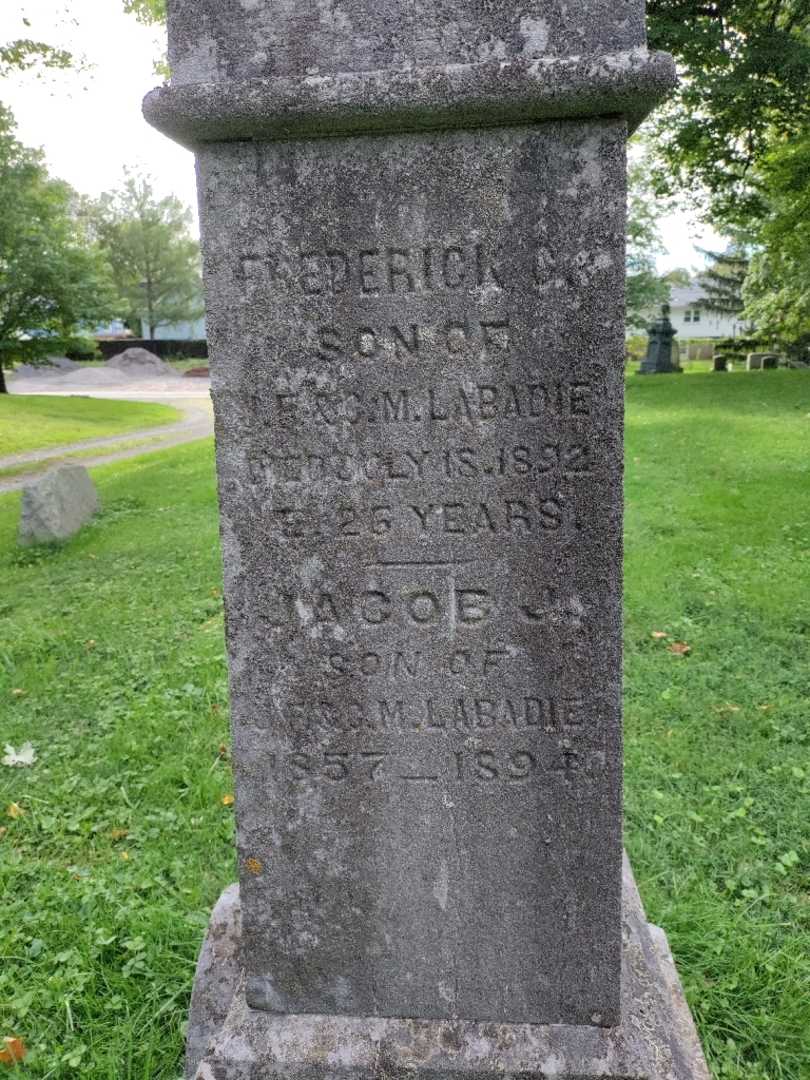 Jacob J. Labadie's grave. Photo 3