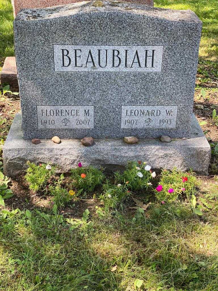 Florence M. Beaubiah's grave. Photo 3